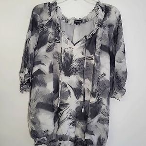 Relativity sheer lined blouse 1X
